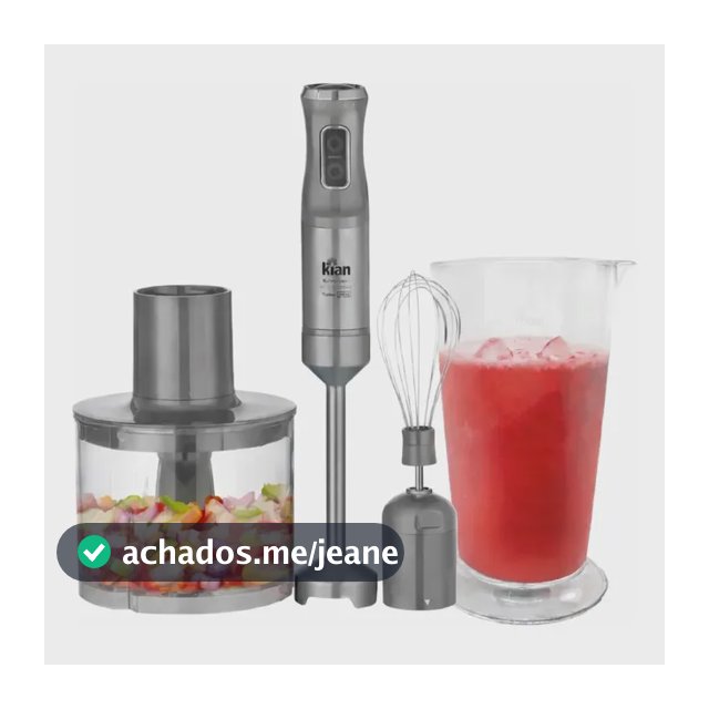 Mixer Turbo Kian 3 Em 1 De 1000w E 5 Velocidades Para Processar E Bater Cinza 127v