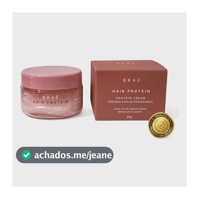 Braé Hair Protein Leave-in 80g Reconstrução Imediata Cabelo Danificado Original