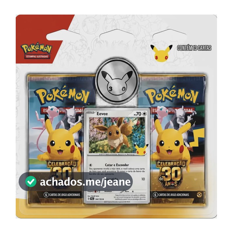 Pokemon Celebração 30 Anos- Blister Duplo Com Moeda Eevee Eevee Português