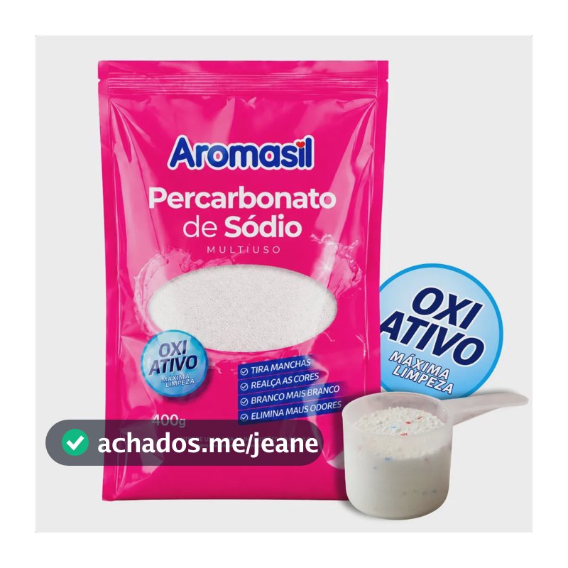 Percarbonato de Sódio Aromasil 400g - Oxi Ativo para Tira Manchas e Realça Cores