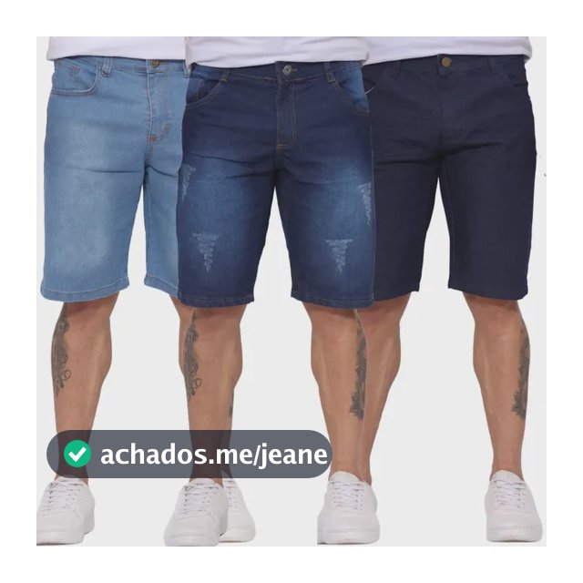 Kit 3 Bermudas Jeans Masculina  Super  Barato C/ Nf-e
