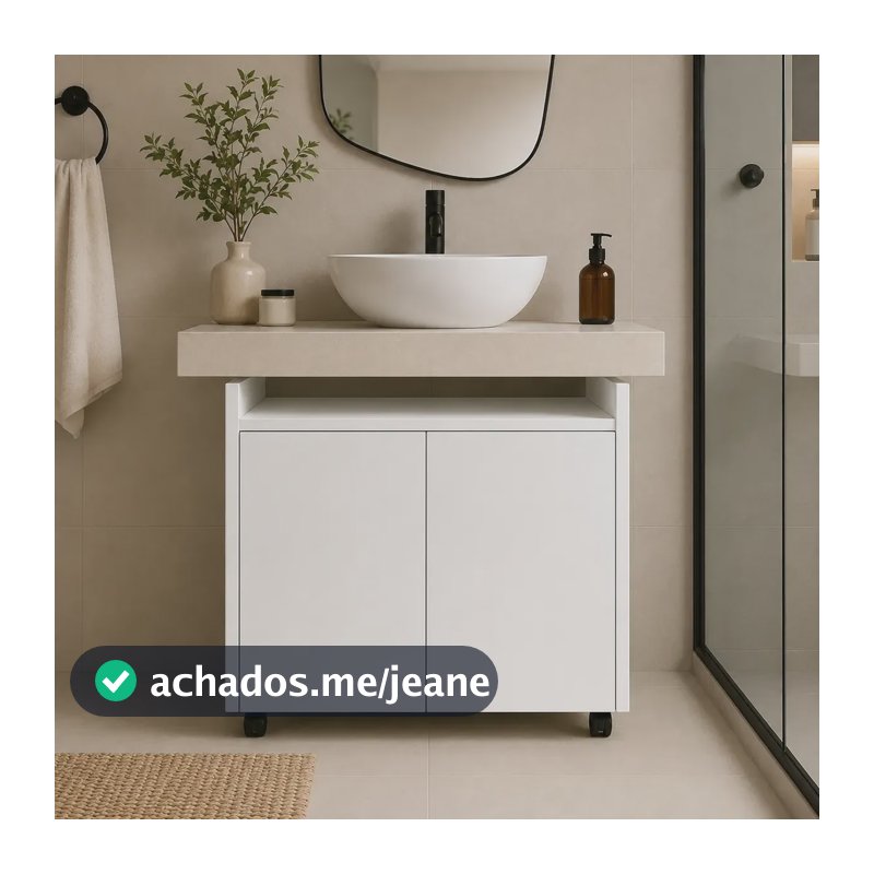 Gabinete Amario Multiuso P/ Banheiro Lavabo Escritorio 55cm Branco