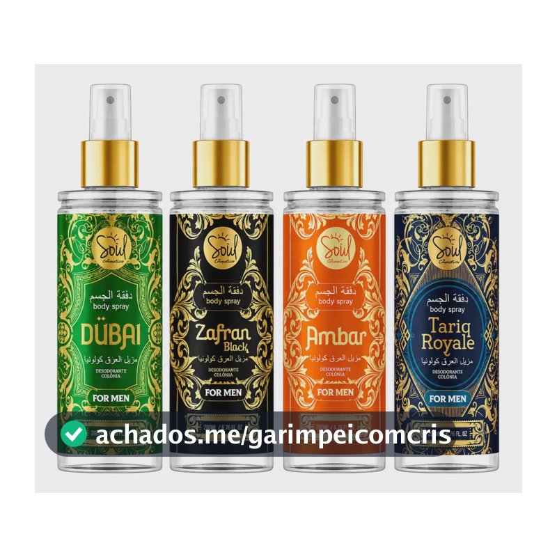 Body Splash Arabe C/4un 200ml Perfume Masculino de Luxo Alta Concentração