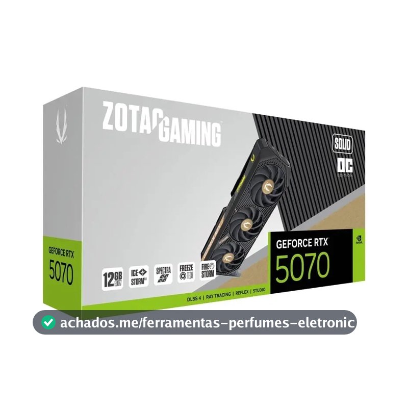 Placa De Vídeo Nvidia Zotac Geforce Rtx 5070 Solid Oc 12gb