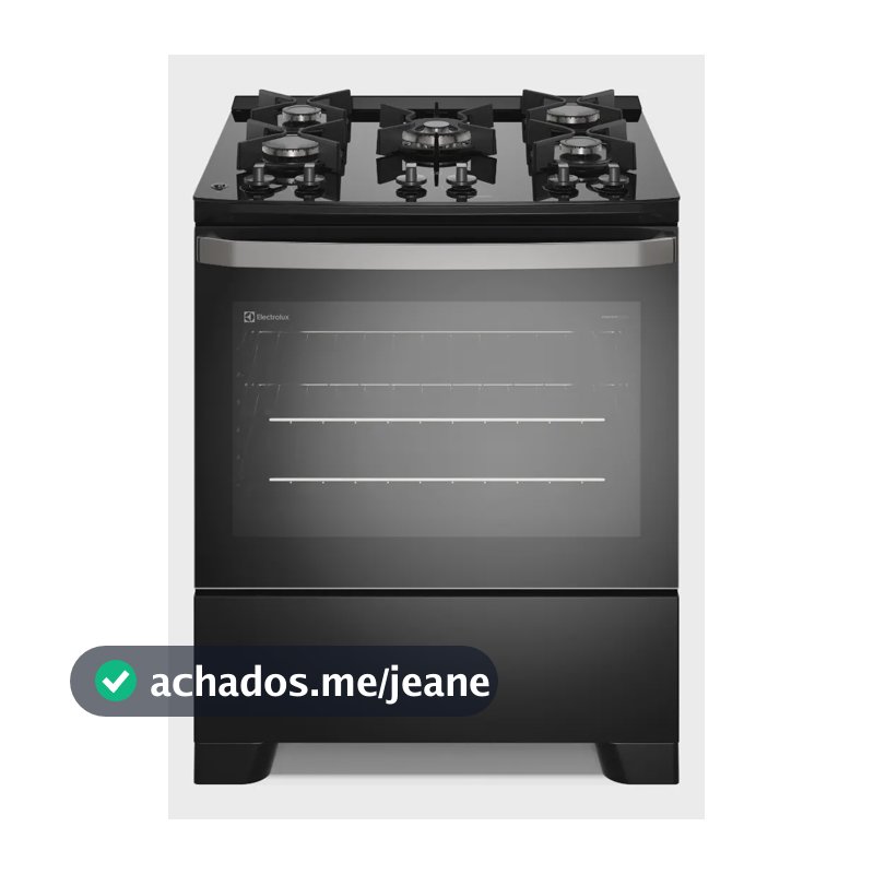 Fogão 5 Bocas Electrolux Preto Efficient Mesa de Vidro PerfectCook e Grades de Ferro (FE5GB) Bivolt