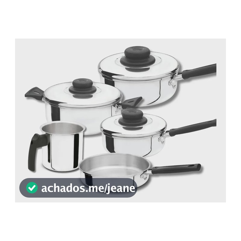 Conjunto De Panelas Caçarolas Polido Fortlar 5 Pçs. Cor Polida