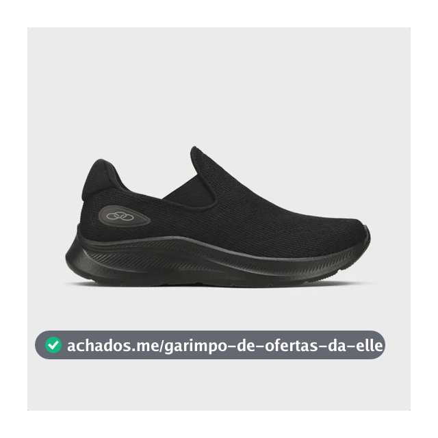 Tênis Feminino Esportivo Sem Cadarço Leve Olympikus Flutua Preto/preto 36