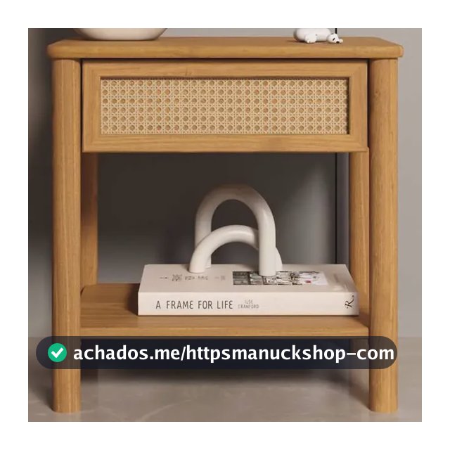 Mesa De Cabeceira Rattan 1 Gaveta Madeira Freijó Cefira Fosco Freijó