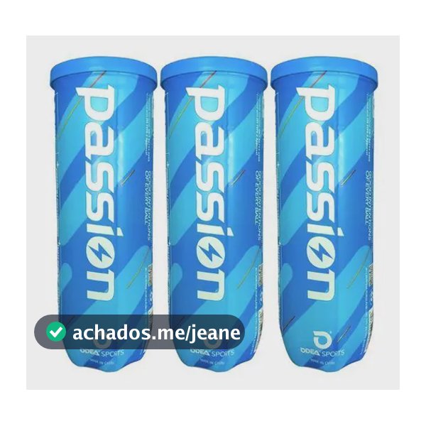 Kit 3 tubos de Bola de Tênis Odea Passion - Profissional - Quadra - 9 Bolas total