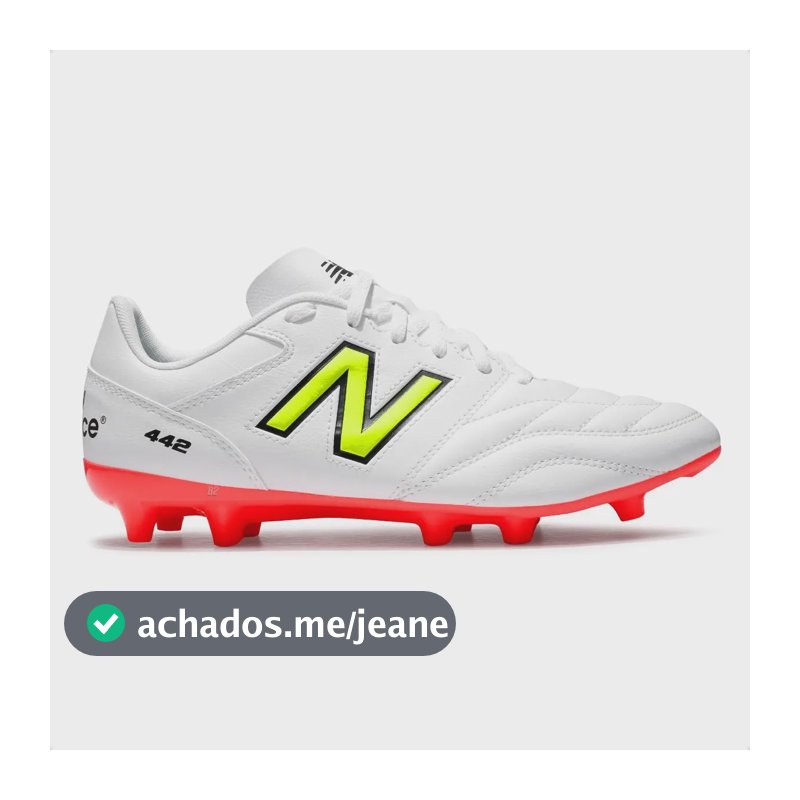 Chuteira De Campo New Balance 442 V2 Academy Fg Masculina Branco / Coral 41