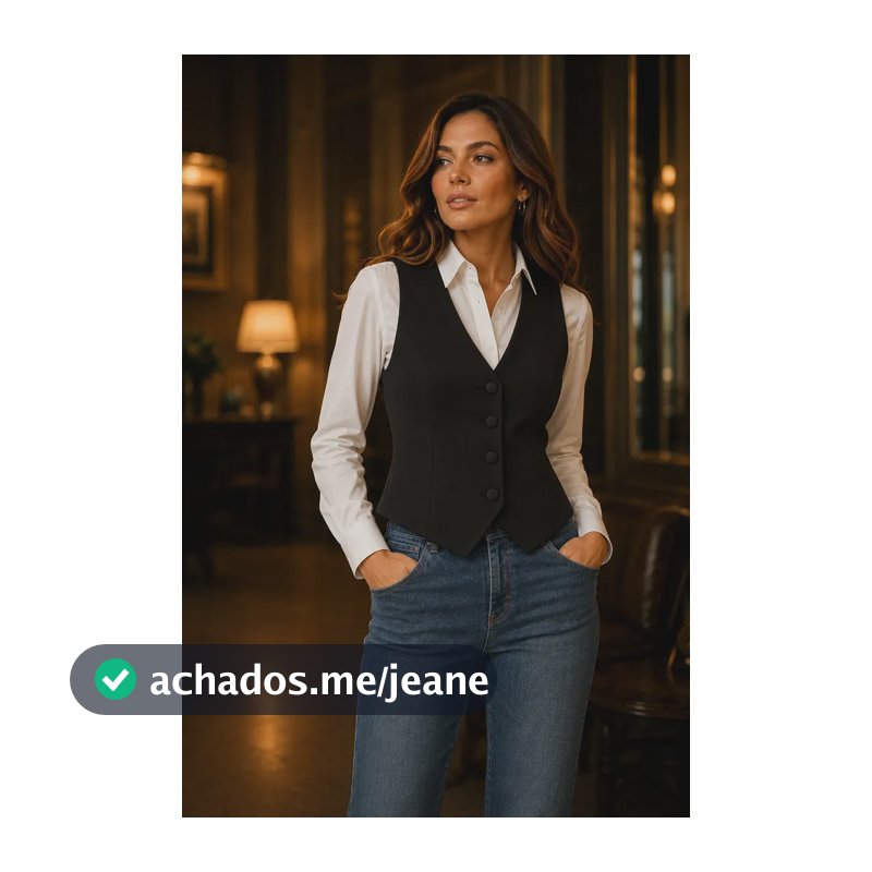 Colete Feminino Chic Inverno Sem Camisa Tendencia Blogueira Preto Liso Gg