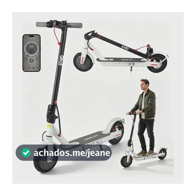 Patinete Elétrico Adulto Gm5 P1, 400w Scooter Eletrica , 25 Km/h Velocidade Máxima, Autonomia De 22 Km , Patinete Juvenil Dobrável Com Aplicativo Bluetooth, Freio Traseiro, Pneu de 8.5", Branco