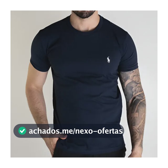 Camiseta Ralph Lauren Masculina Básica Azul Petróleo