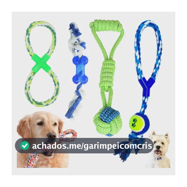 4 Brinquedo Pet Corda Resistente Interativo Cachorro Forte