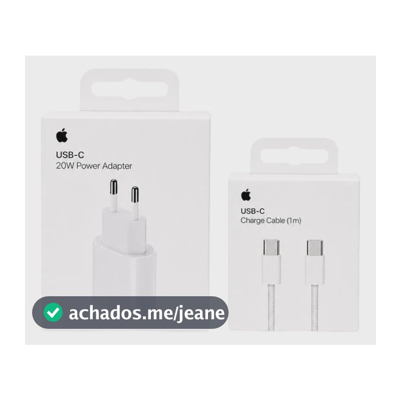 Kit Carregador Apple 20w + Cabo Tipo C Branco