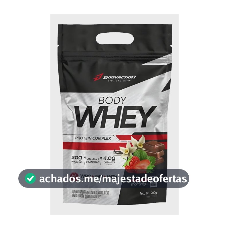 Body Whey Protein Isolado Concentrado Hidrolisado 900g Sabor Morango