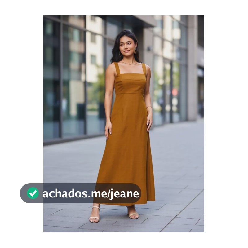 Vestido Midi Hering Alças Largas Marrom-escuro Lisa G