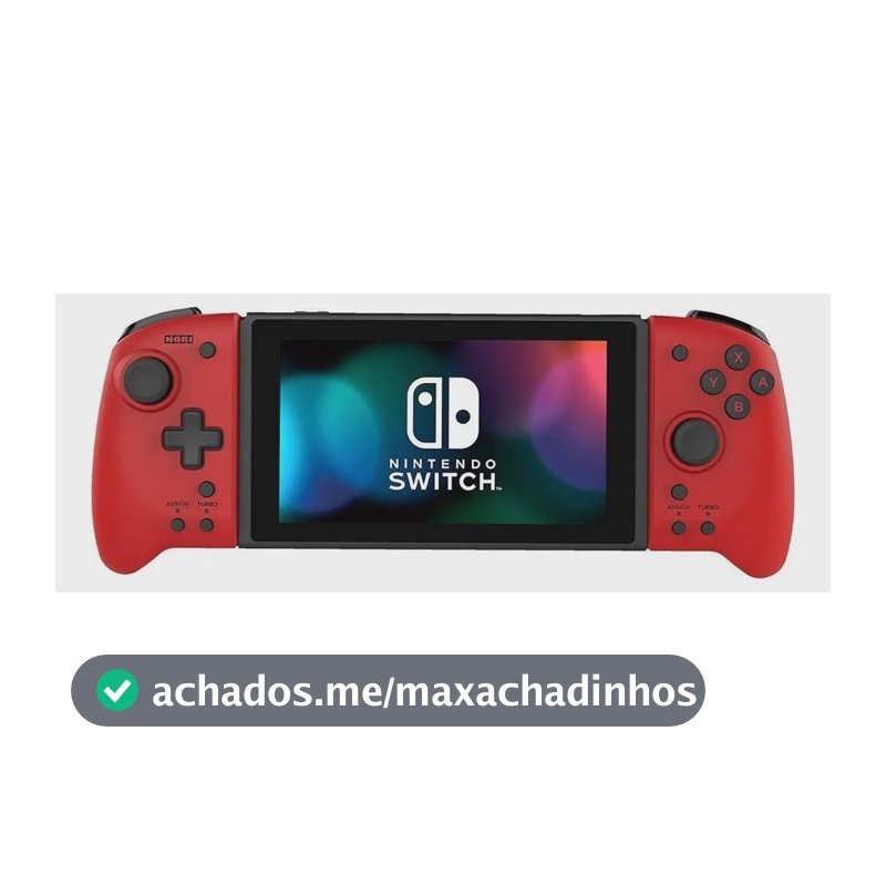 Controle Ergonômico Hori Nintendo Switch Split Pad Pro (Vermelho) Para Modo Portatil