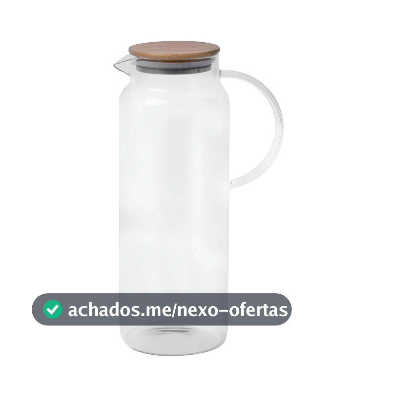 Jarra De Vidro Com Tampa De Bambu 2l - Oikos Cor Natural