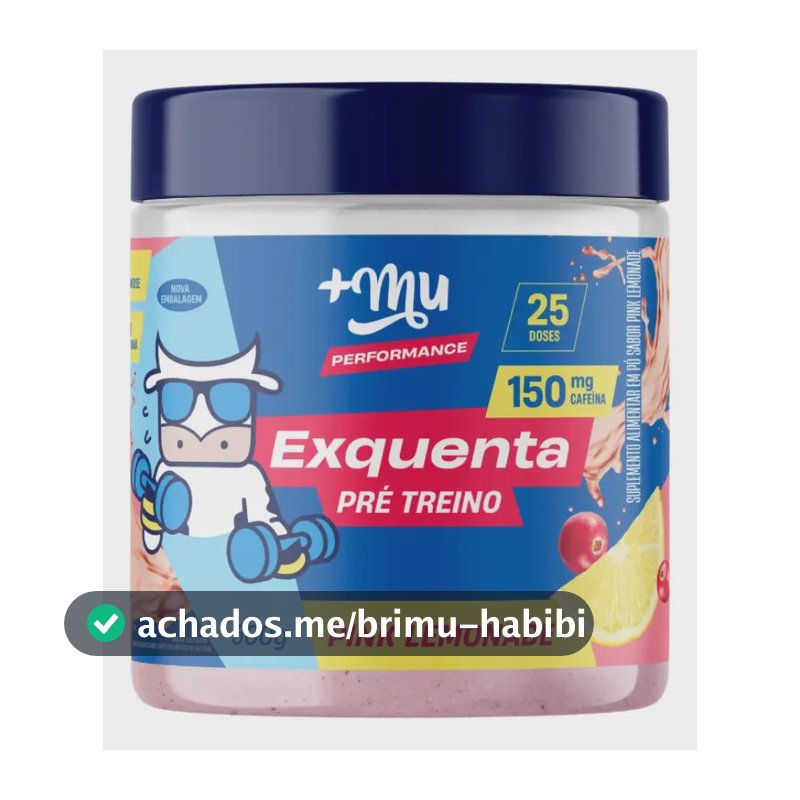 Suplemento em pó +Mu Performance Pré treino Exquenta sabor Limonada x 500g