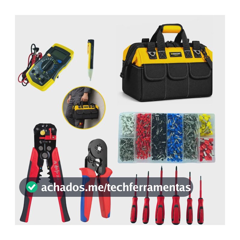 Kit Ferramentas para Eletricista Profissional CIETEC com Multímetro e 12 Peças