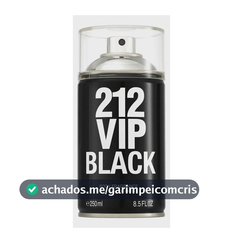 Body Spray Carolina Herrera 212 VIP Black masculino 250 ml