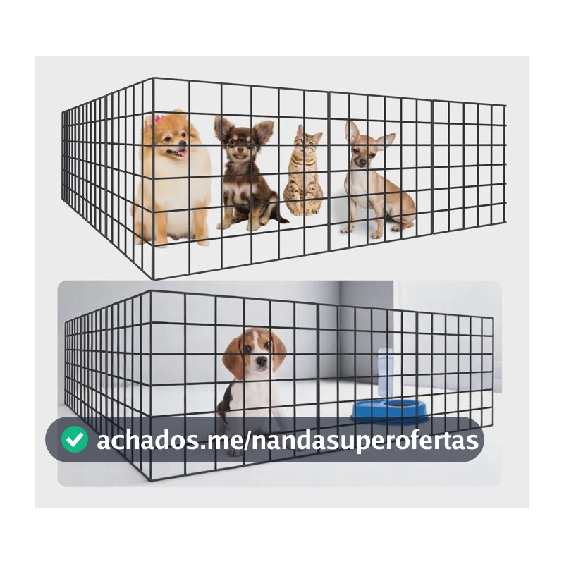 Grade Pet Cercadinho Cercado De Filhotinho Cerca 1,80 Metros Cor Preto