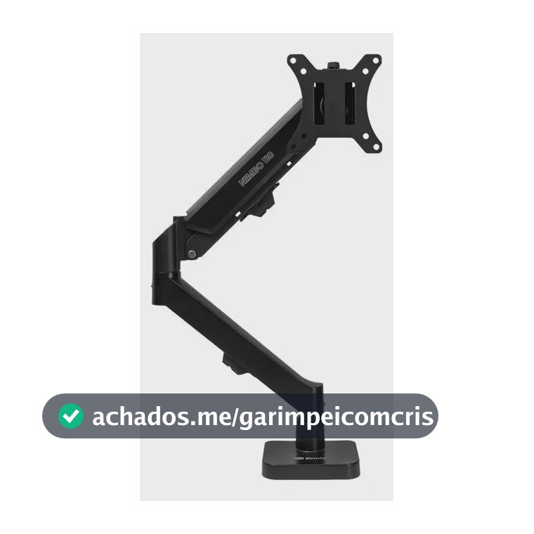 Suporte Articulado Para Monitor 13 a 32 Pistão a Gás Ajustável Zinnia Nimbo 110 Preto