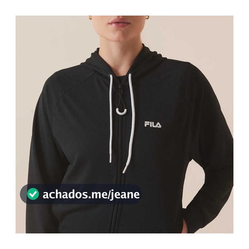 Jaqueta Feminina Fila Flow Ii Preto/branco G Lisa