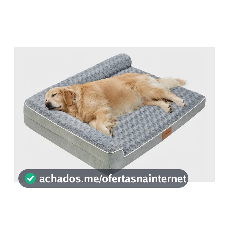 Cama Pet Grande Caminha Cachorros Suporte Cervical Espuma de Ortopédica C/capa Lavável Removível E Base Impermeável 91×68×16.5