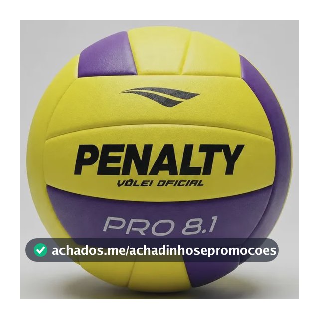 Bola Vôlei Penalty 8.1 Pro Oficial Fivb Resistente Macia Amarelo/roxo