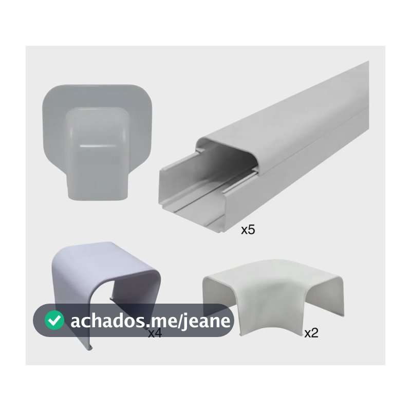 Kit Canaleta Cb80 5m+ Curva +terminal Parede +presilha Split