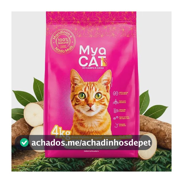 Areia Mandioca Gatos Sanitária Higiênica Biodegradável 4kg