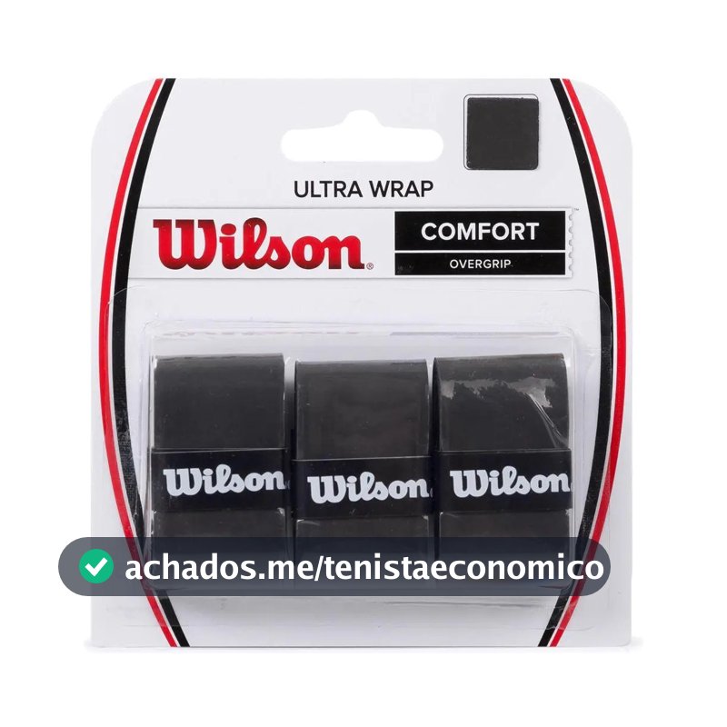 Overgrip Wilson Ultra Wrap Preto - Pack Com 3 Unidades