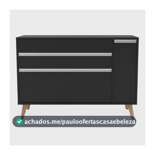 Balcão Cooktop Fogão 5 Bocas 2 Gavetas Porta Tempero Preto