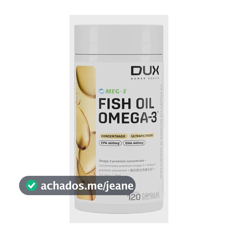 Fish Oil Ômega 3 120 Cápsulas Dux Nutrition Human Health Sem Sabor