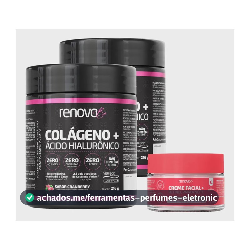 Acido hialuronico Haplex Plus Renova Be Beleza da Pele em pó sabor Oxicoco x 216g 2 un