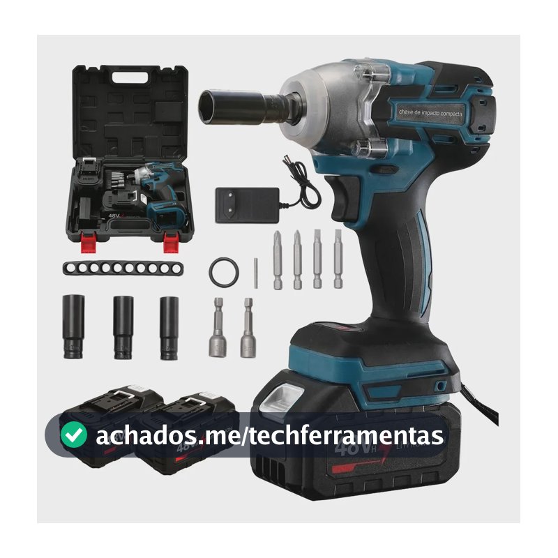 Chave De Impacto A Bateria 48v Profissional Azul 48v
