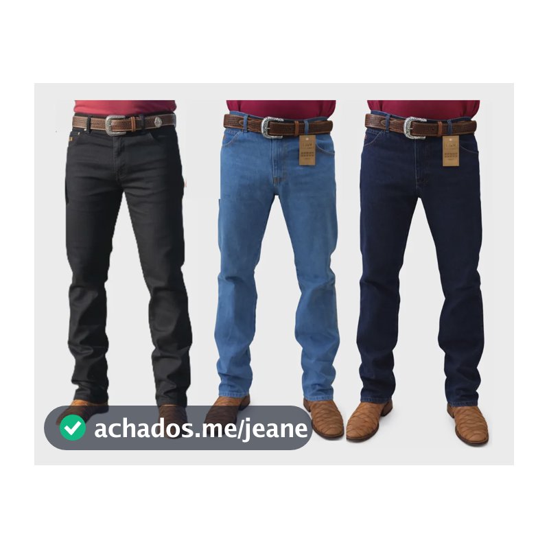 Kit 3 Calças Country Masculina Jeans Rodeio Tradicional Lgm Azul-aço Listras 38