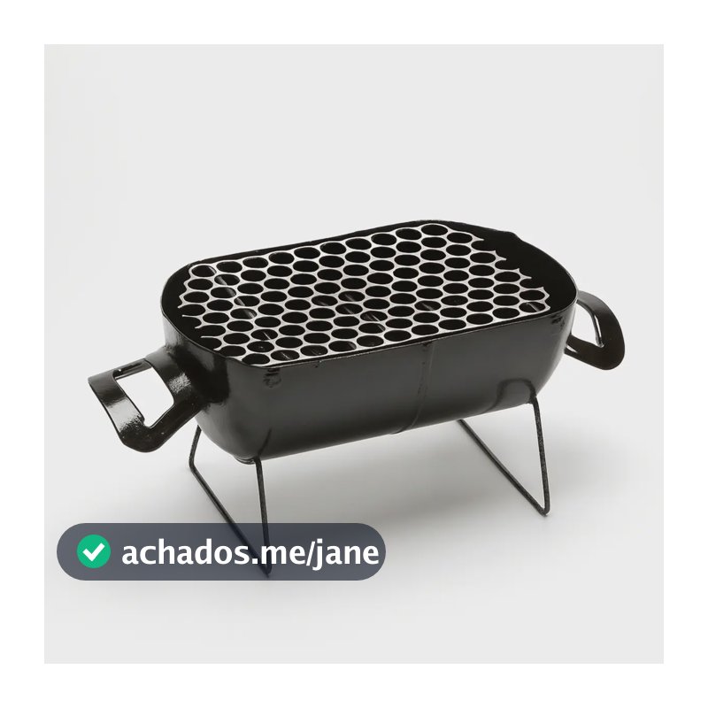 Churrasqueira Móvel A Carvão Portátil para Família, em Aço Inox com Grelha de 22 cm