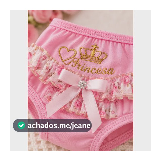 Kit 5 Calcinhas Bebê Infantil Menina 3 Á 6 Meses Bordadas Multicolorido 3-6 M