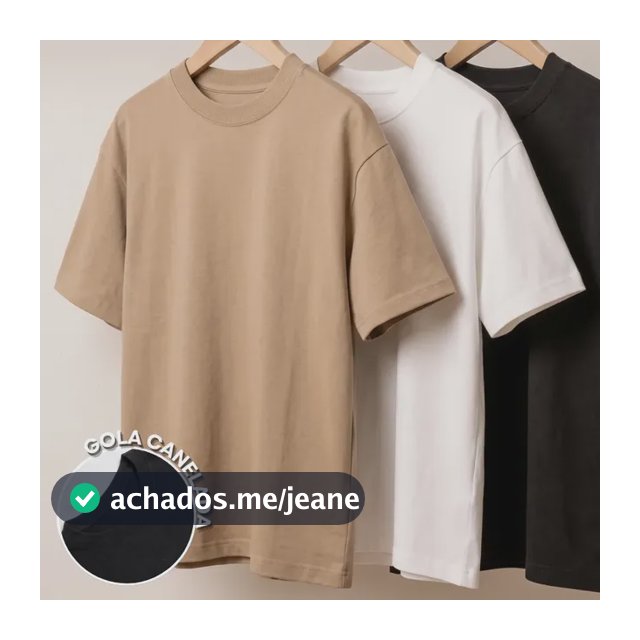 Kit 3 Camisa Oversized Masculina Lisa Algodão Street Larga Preto/branco/amendoa G Liso