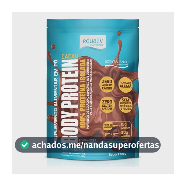 Suplemento em pó Equaliv Body Protein sabor Cacau x 1.2kg