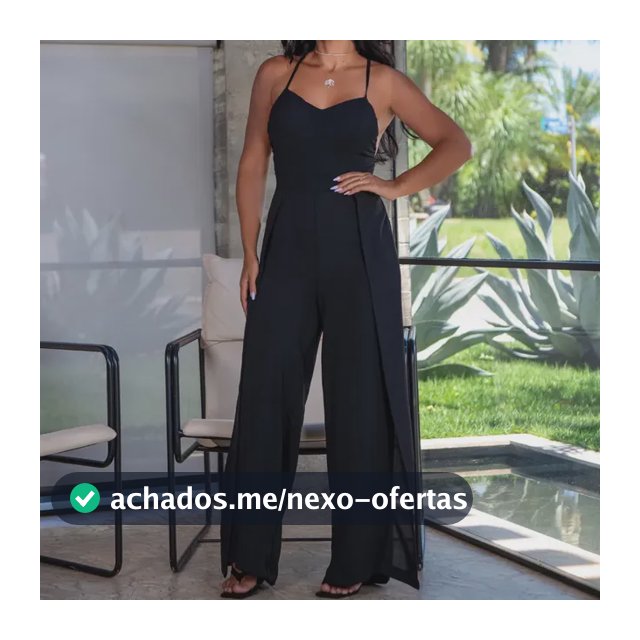 Macacão Feminino Longo Pantalona Elegante Duna Costas Nua