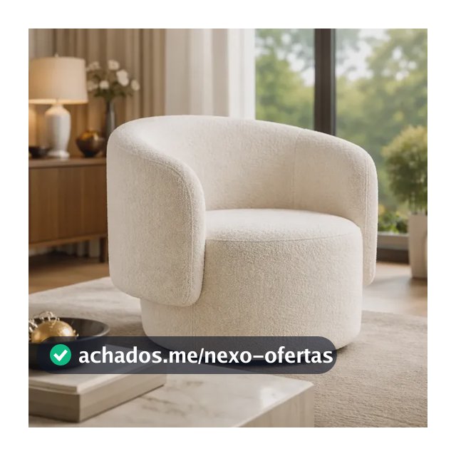 Poltrona Decorativa Organica Para Sala Recepcao Luxo Boucle Bege Boucle Off White