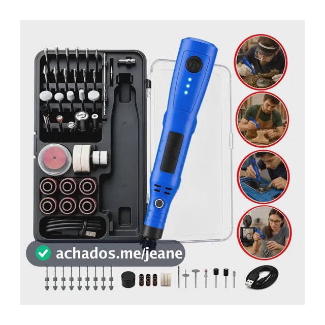 Mini Retífica Profissional Kit 76 Em 1 Sem Fio Recarregável 127/220v 50 Hz/60 Hz 20 W