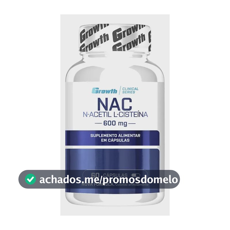 (nac) N-acetil L-cisteina 60 Cápsulas Growth Supplements Sem Sabor