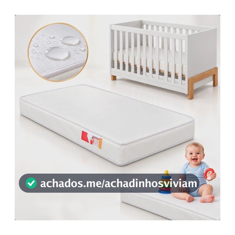 Colchão De Berço Impermeável 130x60 D18 Cor Branco - Z.A Colchões