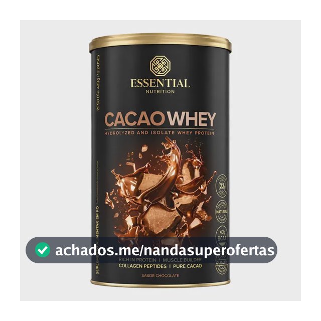Cacao Whey 420g Essential Nutrition Whey Protein Isolado Cacao Whey 420g