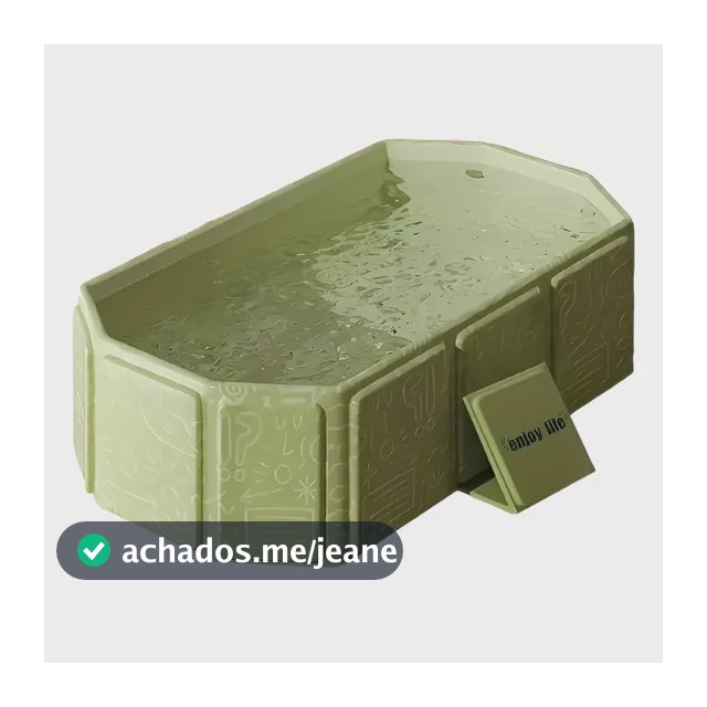 Banheira Ofuro Piscina Dobrável Infantil Retang Bege/verde Bege Retangular